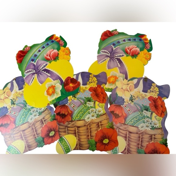 Vintage Easter Cutouts Eureka Diecut Paper Cardboard Wall Classroom Decorations - Picture 1 of 10